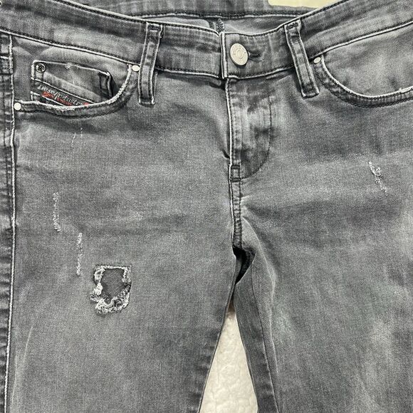 Diesel Skinzee Low Jeans Womens 26 (Actual 26x31) Distressed Stretch Grunge Punk - Picture 5 of 13